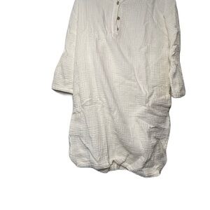 Zara white girls 9-10 button textured lightweight dress spring summer